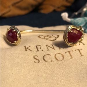 Kendra Scott Maroon Jade & Gold Andy Bracelet